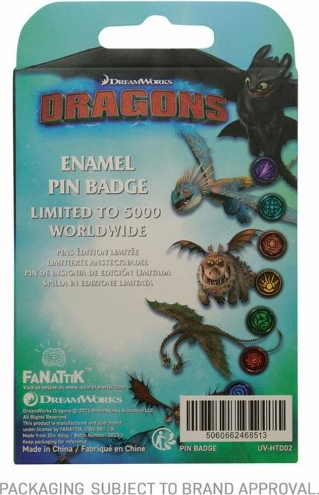 Actual product image Fanattik Dragons pin Limited Edition