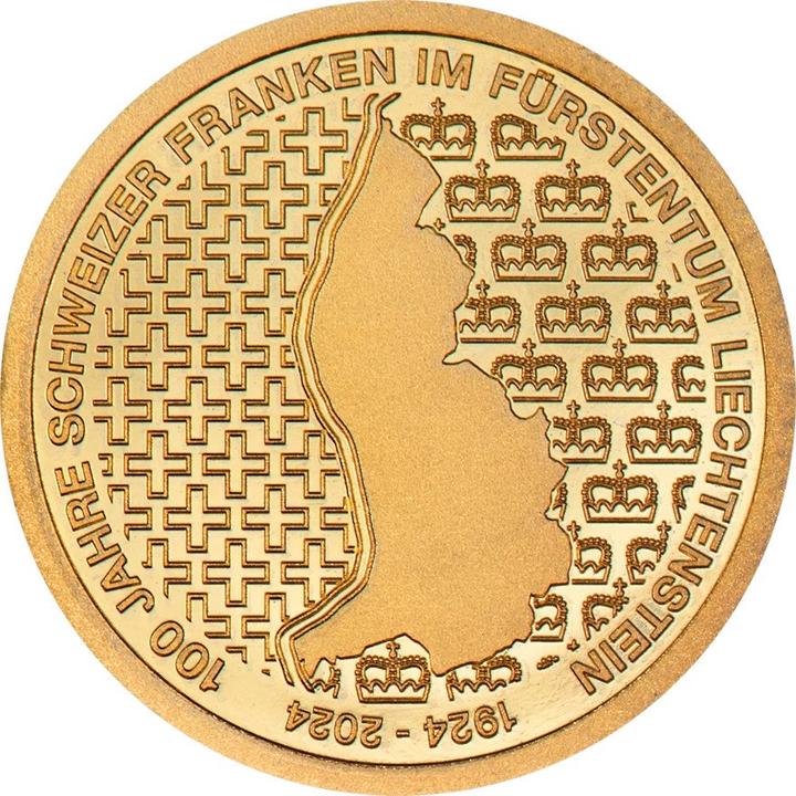 CIT Coin Invest Gold Liechtenstein 100 years Swiss francs 0.5 g PP - 2024 (2024)