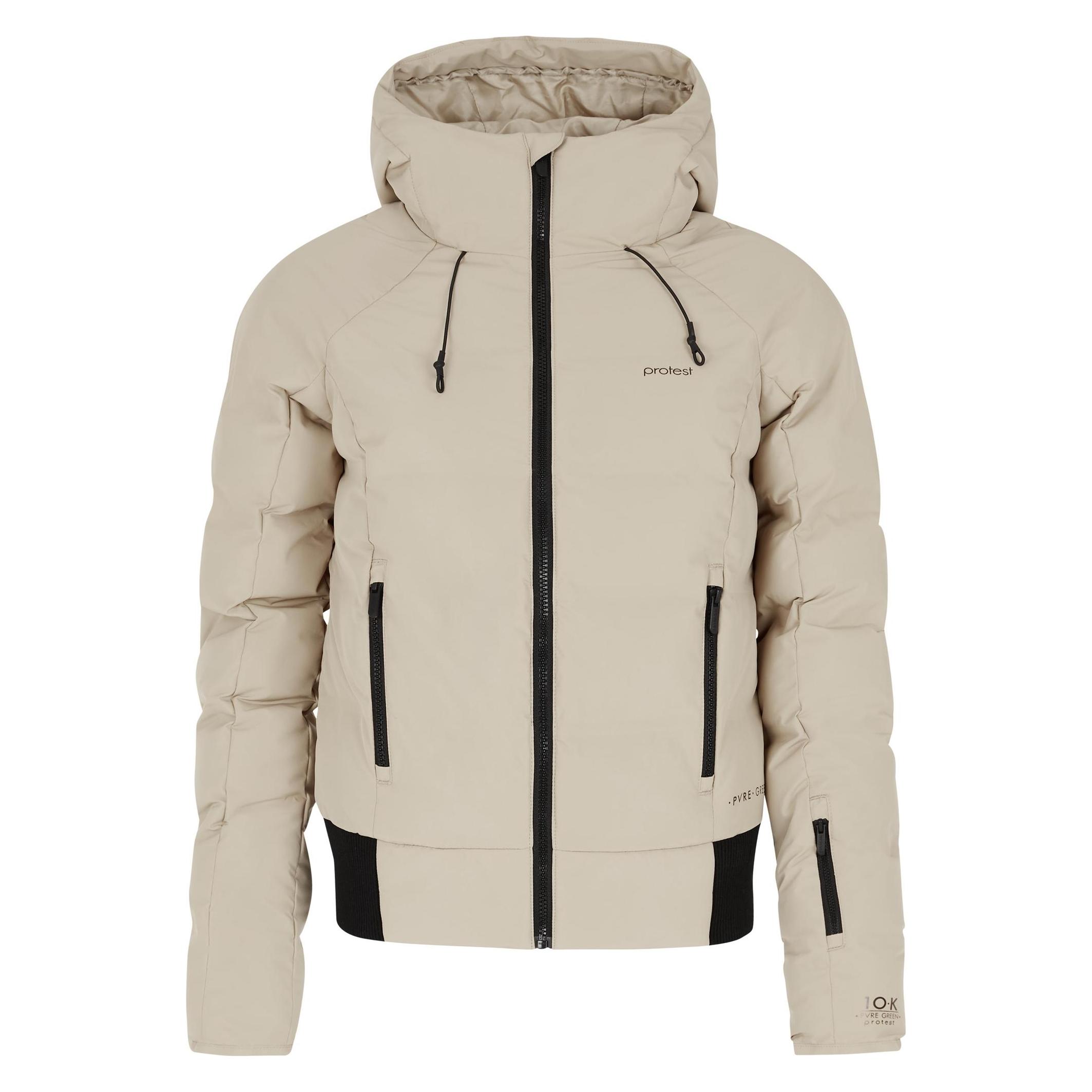 Protest, Damen, Skijacke, Beigefarbene Skijacke Mit Kapuze Für Damen Von Prtalysumi (40), Beige, 40