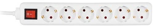 Produktbild Deltaco GT-124 power extension 6 AC outlet(s) White (1.50 m)