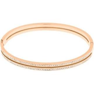 JVD, Armschmuck, - Shiny rose gold-plated steel bracelet SSSB0058XI8RO - Diameter: 6.5 cm, (6.50 cm)