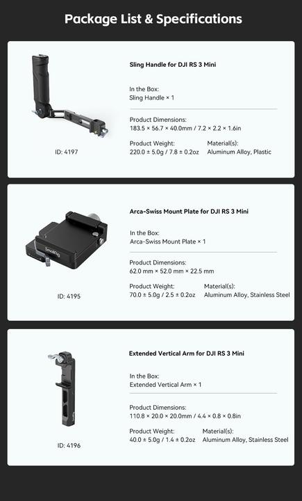 Image du produit SmallRig Poignée Sling (Poignée Gimbal)