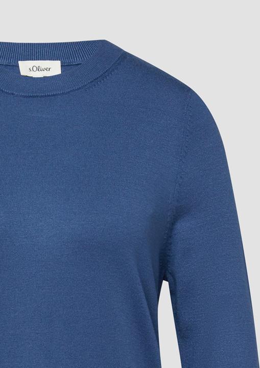 Produktbild s.Oliver Strickpullover Feinstrickpullover aus Viskosemix mit Zierknöpfen (46)