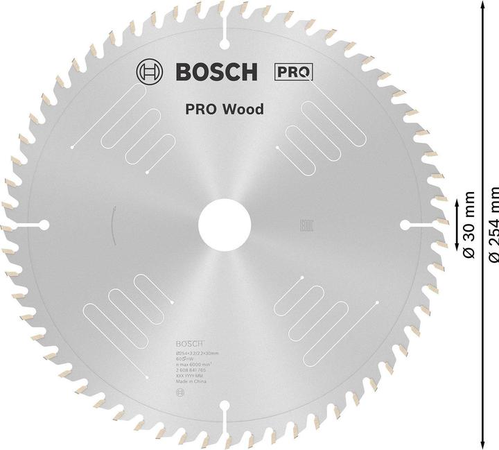 Produktbild Bosch Professional Zubehör PRO Wood Kreissägeblatt, 254 x 3.2 x 30 mm