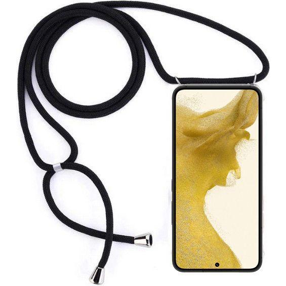 MU Style Hülle zum Umhängen, Handykette, Schwarz, Transparent