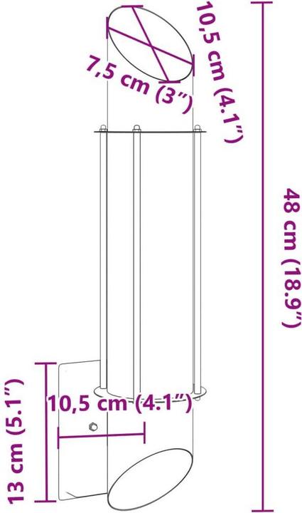 Image du produit vidaXL Aussenwandleuchte (E27, IP44)