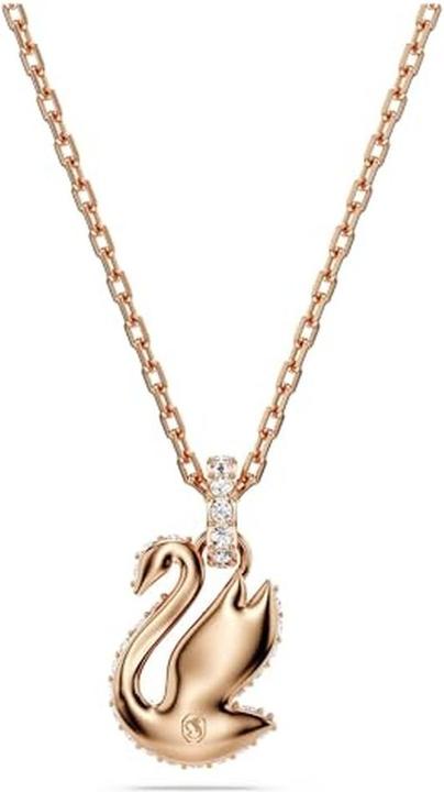 Actual product image Swarovski Iconic Swan Necklace Swan Small Black Rose Gold (Swarovski metal with Swarovski crystals, 38 - 43 cm)