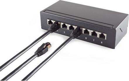Produktbild Shiverpeaks Helos Patchkabel F/FTP Cat 8.1 schwarz 1,0m -Twisted Pair, doppelt geschirmt, 4 x 2 x AWG 26 (CAT8.1, 1 m)