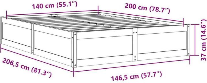 Actual product image vidaXL Bettgestell (140 x 200 cm)
