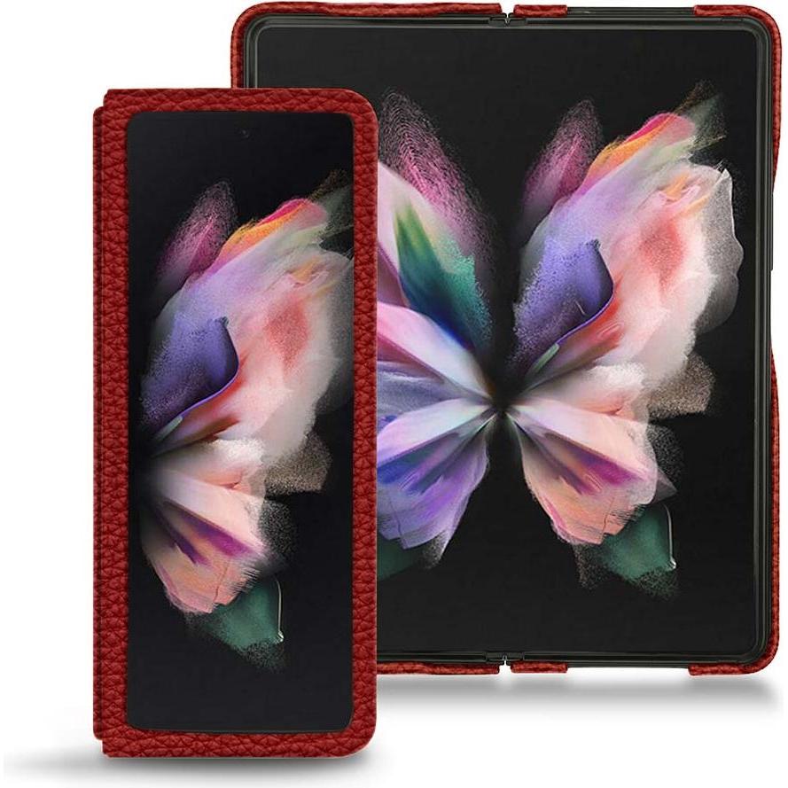 Noreve Lederschutzhülle (Samsung Galaxy Z Fold3), Smartphone Hülle, Rot