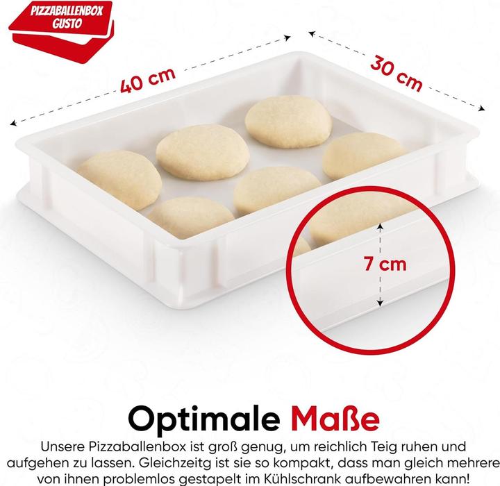Produktbild Die Boxfabrik Pizzaballenbox für Pizzateig (2 Boxen + 1 Deckel)