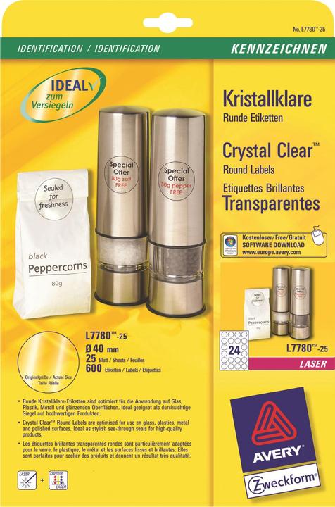 Produktbild Avery Kristallfertige Etiketten