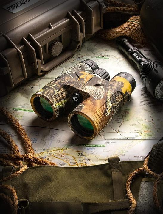 Actual product image Barska 2001216-SSI 10x42 WP Blackhawk Green Lens Binoculars in Mossy Oak - Multi, N/A (10x, 42 mm)