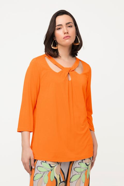 Immagine prodotto Ulla Popken Maglia classica con aperture, scollo a girocollo e maniche a 3/4 (50, 52)