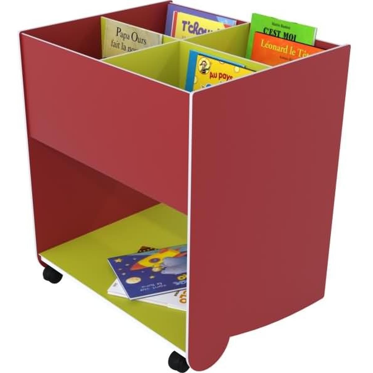 Paperflow, Buchstütze, Schulbuchkasten Kunststoff gross rot/gelbgrün