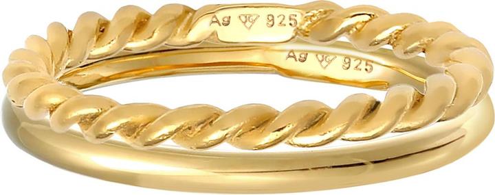 Actual product image Elli Ring Basic Twisted Set of 2 925 Silver (58, 925 Silver)