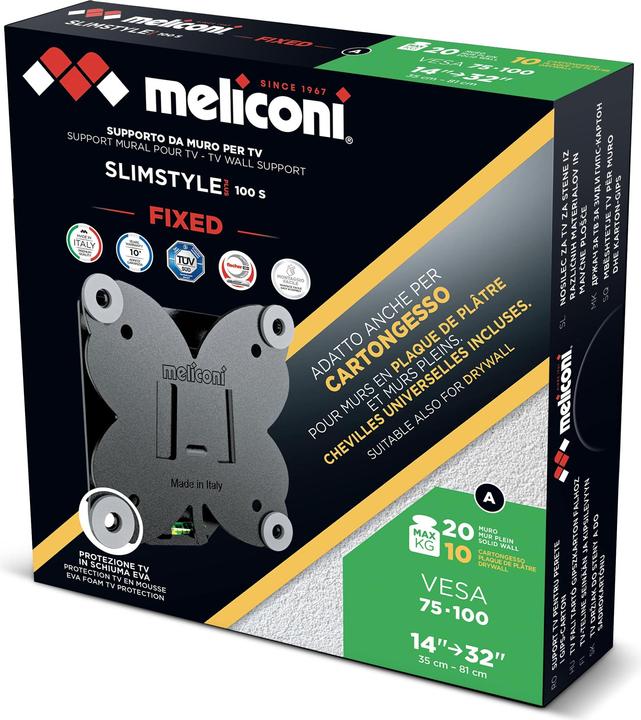 Produktbild Meliconi Slimstyle Plus 100S TV-Wandhalterung (Wand, 32", 20 kg)
