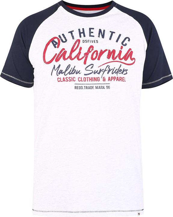Immagine prodotto DUKE D555 Sparrow California Surf Riders Maglietta Kingsize Stampato Raglan Uomo (4XL)