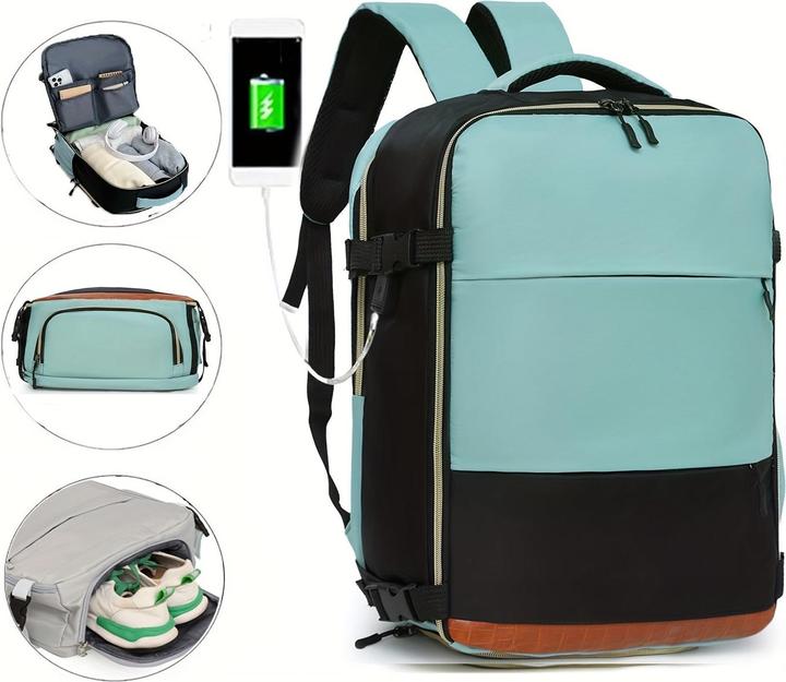 Actual product image Only-Bags.Store Vielseitiger Reiserucksack mit Schuhfach - stylisches und strapazierfähiges Nylon, verstellbare