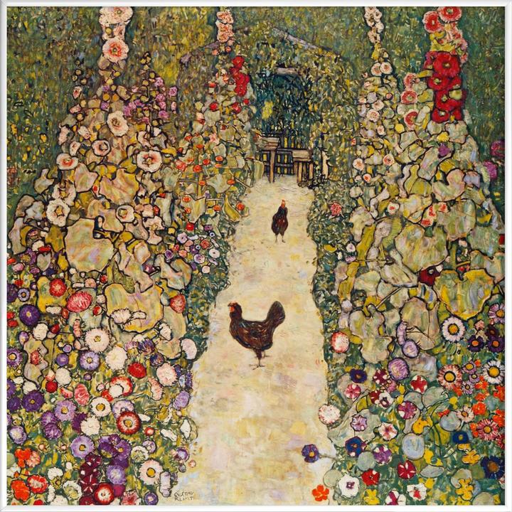 Produktbild Juniqe Klimt - Garden Path with Hens (30 x 30 cm)