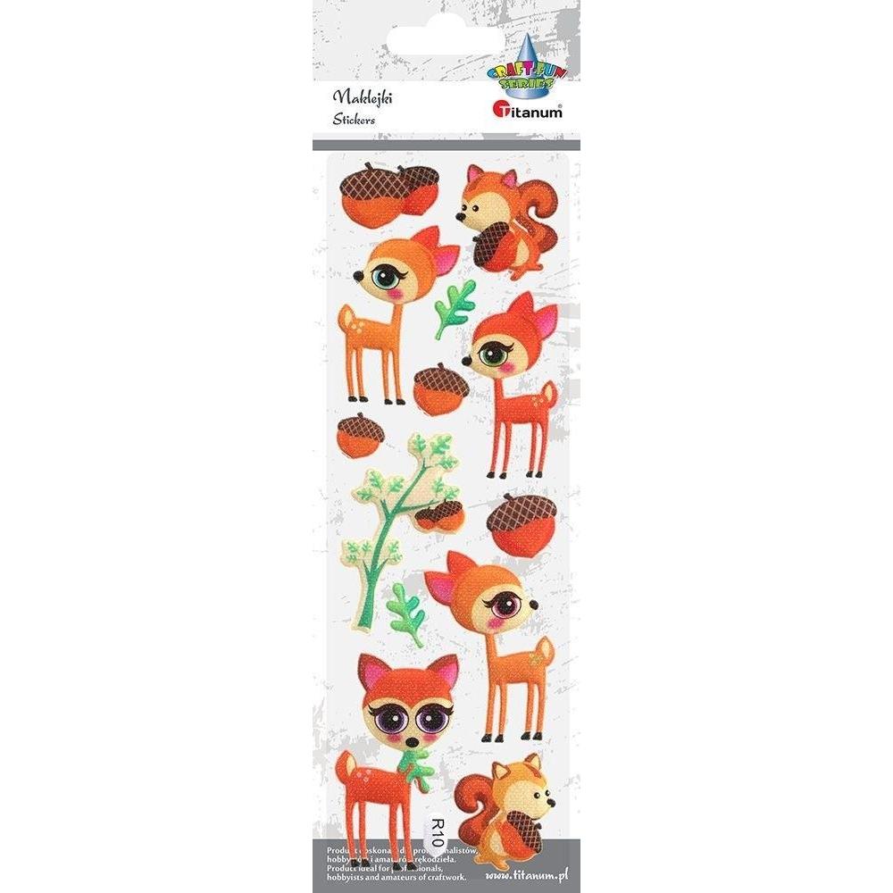 Titanum, Sticker, Weiche konvexe Aufkleber, Hirsche, Eichhörnchen, 13 Stk