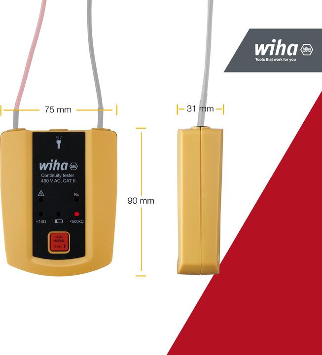 Productafbeelding Wiha Continuïteitstester tot 400 V AC, CAT II, incl. 2x AAA batterijen (CAT II 600V)