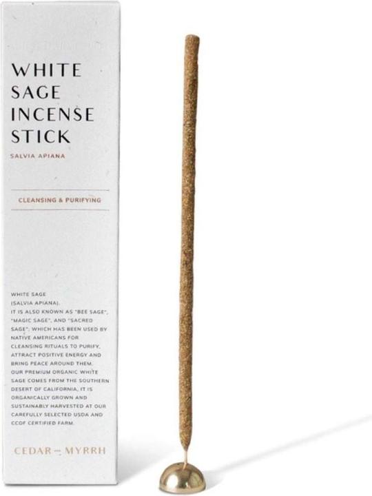 Cedar and Myrrh Räucherstäbchen handgerollt Weisser Salbei