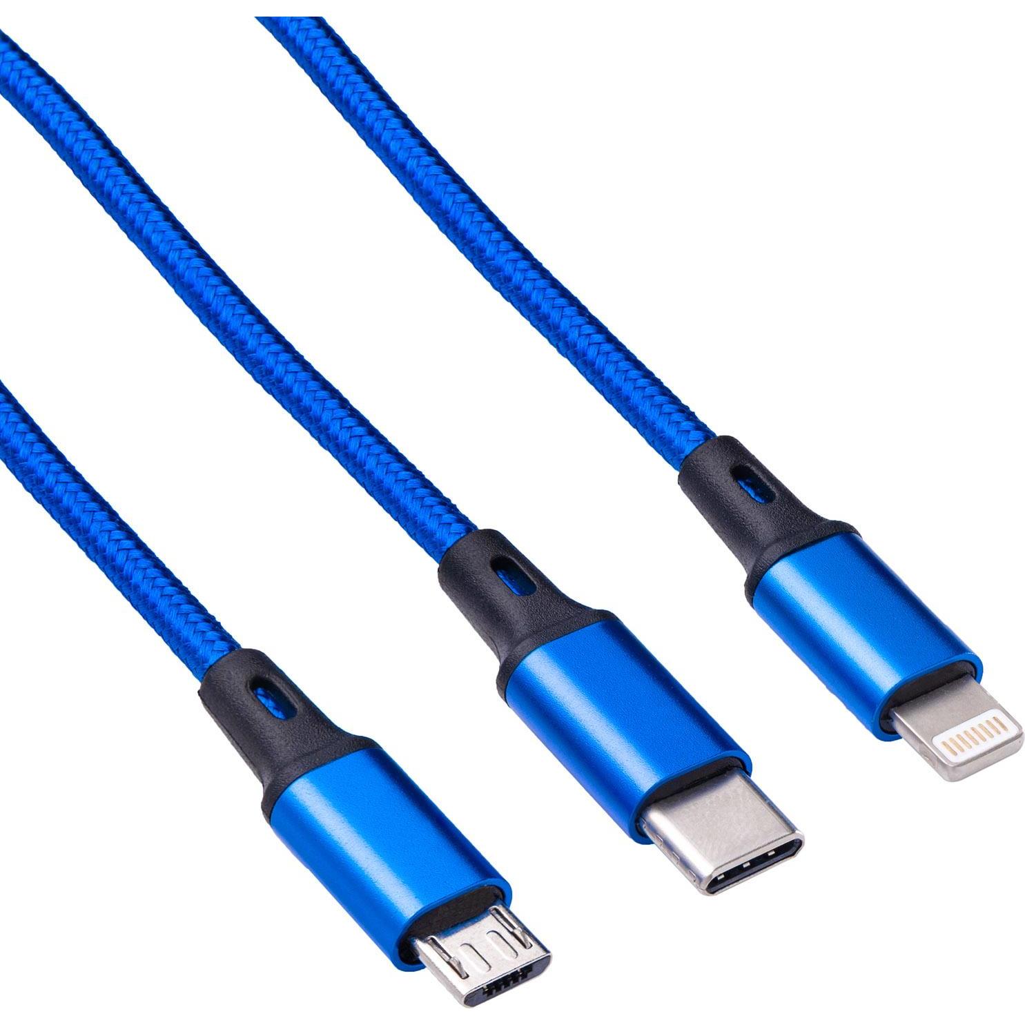 Thumbnail - Akyga Kabel USB AK-USB-27 USB A (m) / micro USB B (m) / USB Typ C (m) / Lightning (m) 1,2m (1.20 m, USB 2.0), USB Kabel