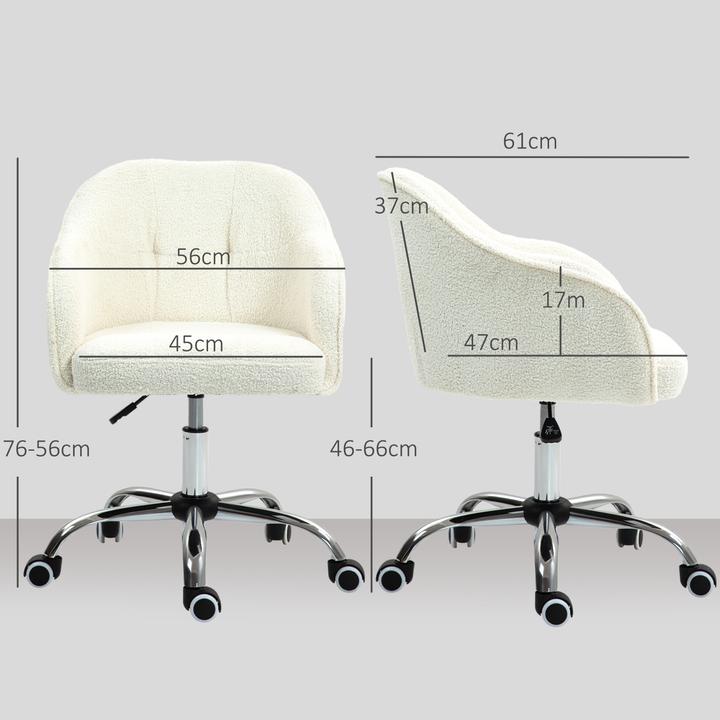 Produktbild Homcom Bürostuhl Polyester, Kunstleder Cremeweiss