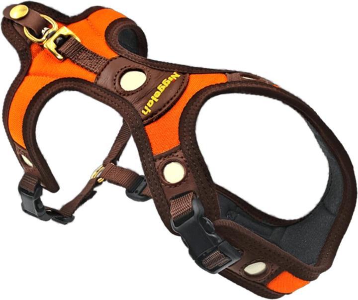 Immagine prodotto Niggeloh Hundeführgeschirr Follow LIGHT Lichtblick orange-braun, Gr. XXS (XXS, Cane, Passeggiare)