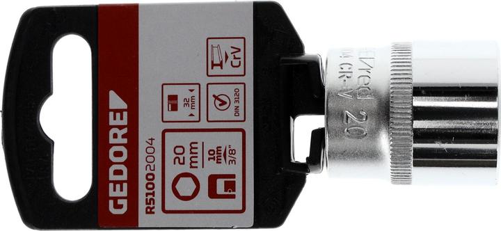 Produktbild Gedore Red red R51002004 Steckschlüsseleinsatz 3/8" 6-kant 20 mm Länge 32 mm (20 mm)
