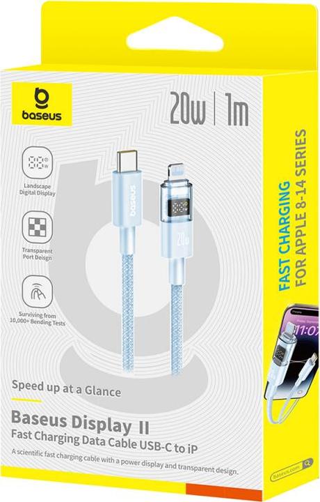 Produktbild Baseus USB-C to USB-C Cable Display 2, 100W, 5A, 1m, Blue (1 m, 100 W)