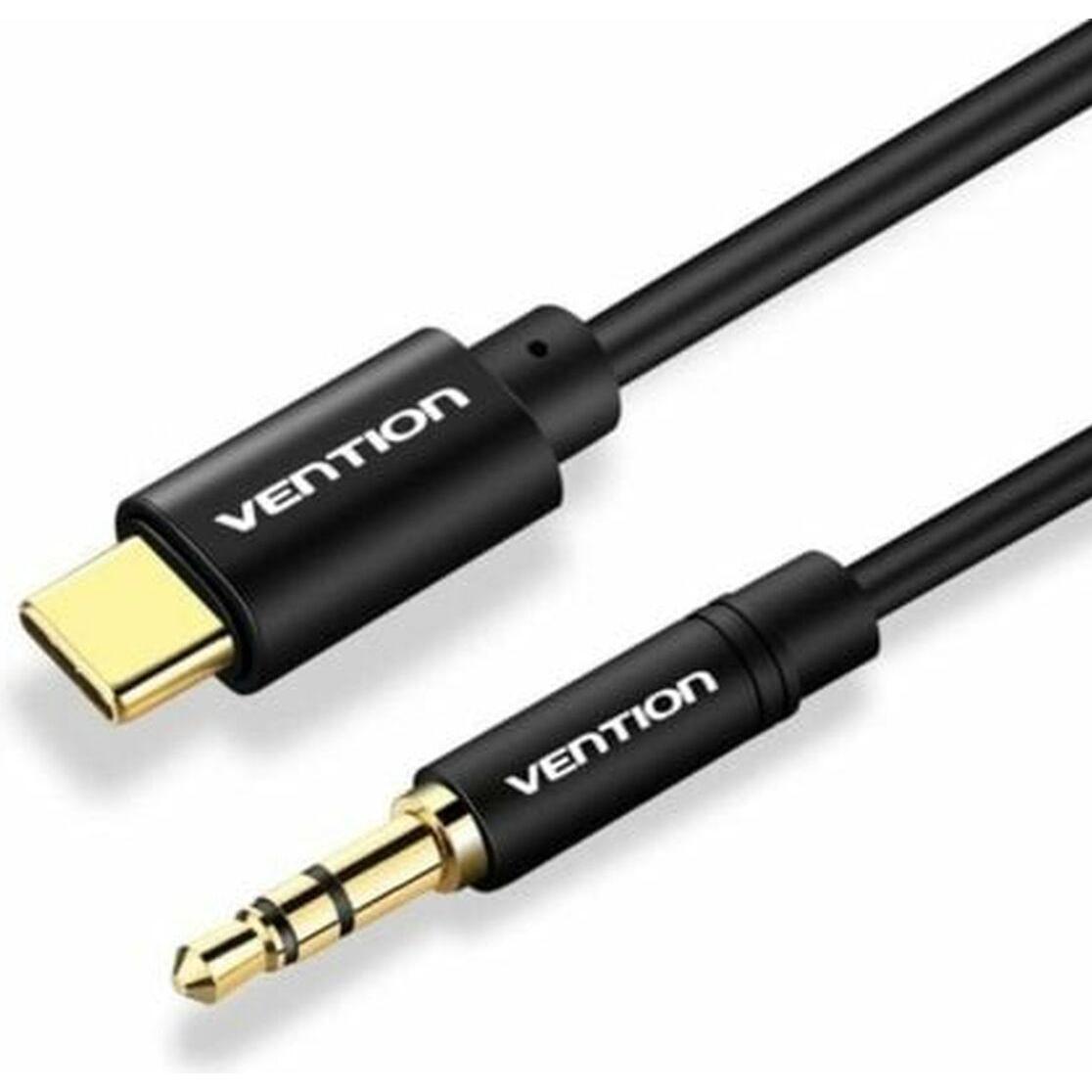 Vention CABLE AUDIO 3.5MM TO USB-C/1.5M BLACK BGABG (1.50 m, Connettore da 3,5 mm (AUX)), Cavo audio