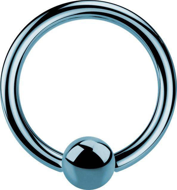 Immagine prodotto Star Piercing Anello di chiusura a microsfera azzurro con strato di titanio (senza ottone, Acciaio chirurgico 316L)