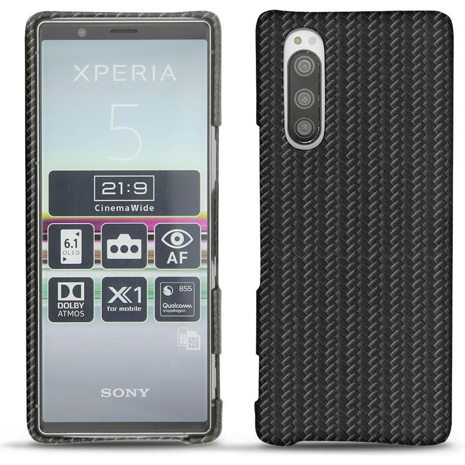 Noreve Lederschutzhülle (Sony Xperia 5), Smartphone Hülle, Schwarz