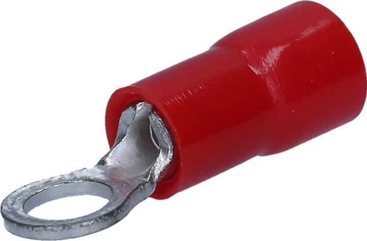 Kalitec 10 Stück RKSRM10 Ringkabelschuh 0,5-1mm² I teilisoliert M10 rot I Kupfer I PVC Kragen I zum