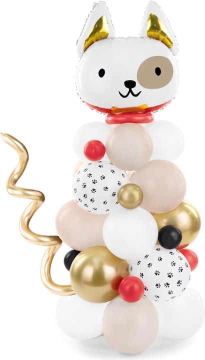 Produktbild Partydeco Luftballon Hund Gold/Weiss, 83 x 140 cm, 13-teilig (1 x)
