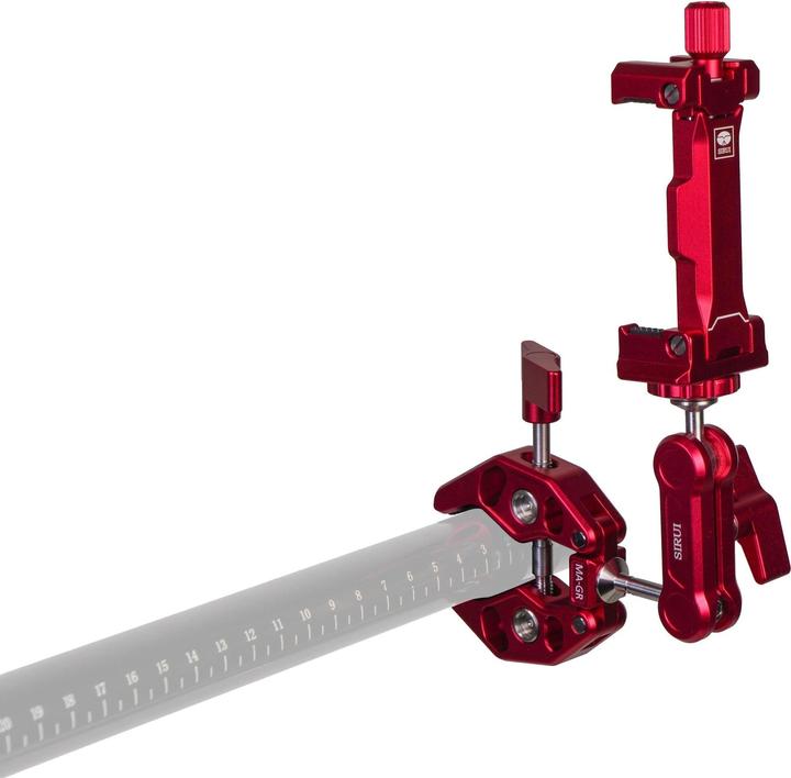 Immagine prodotto Sirui MA-GR Pinza per rifiuti con braccio magico e supporto per smartphone rosso (Morsetto per stativo)