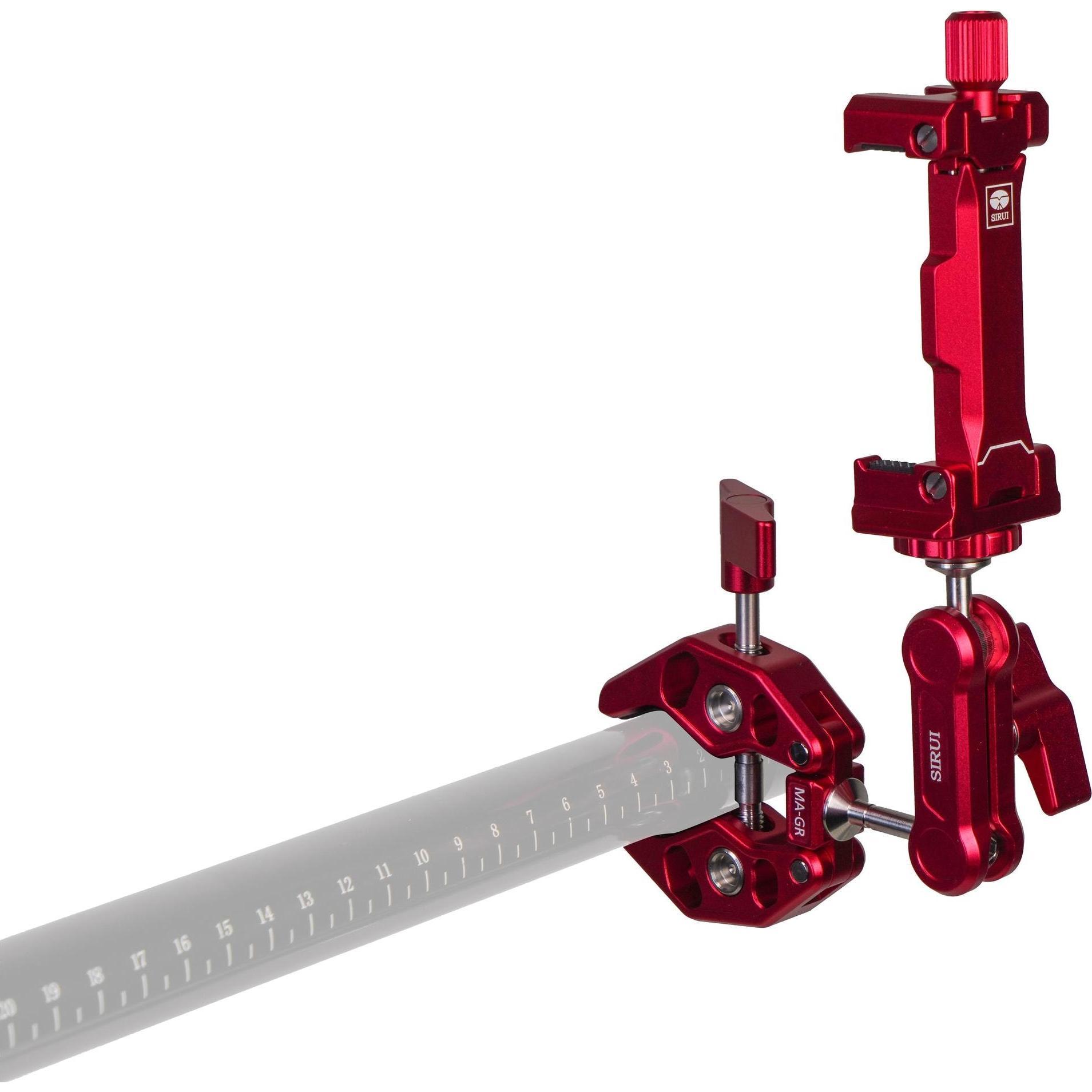 Thumbnail - Sirui MA-GR Crap Clamp mit Magic Arm und Smartphone Halterung Rot (Stativ Schnellwechselplatte), Stativ Zubehör, Rot