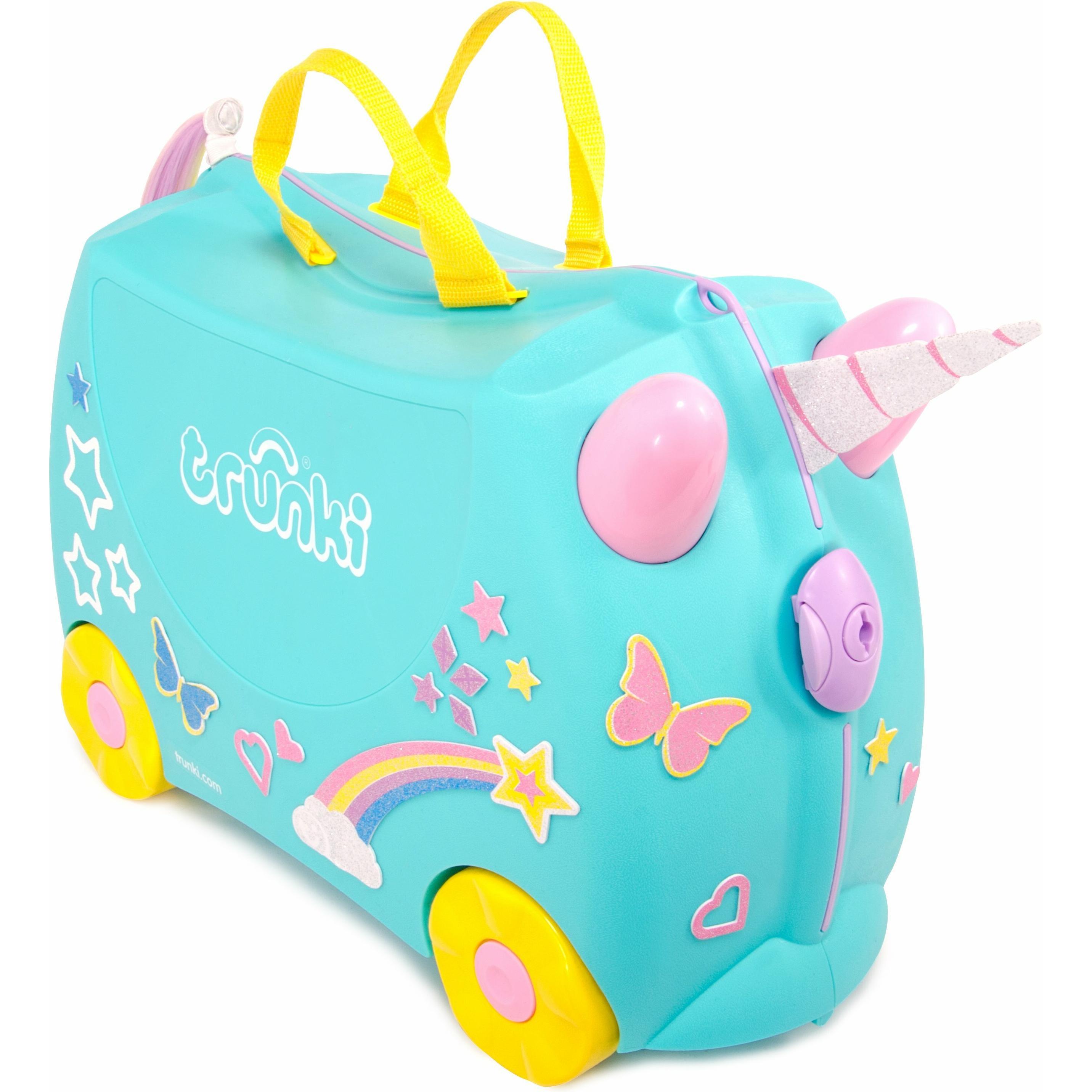 Trunki licorne, Valise, Jaune, Rose, Turquoise