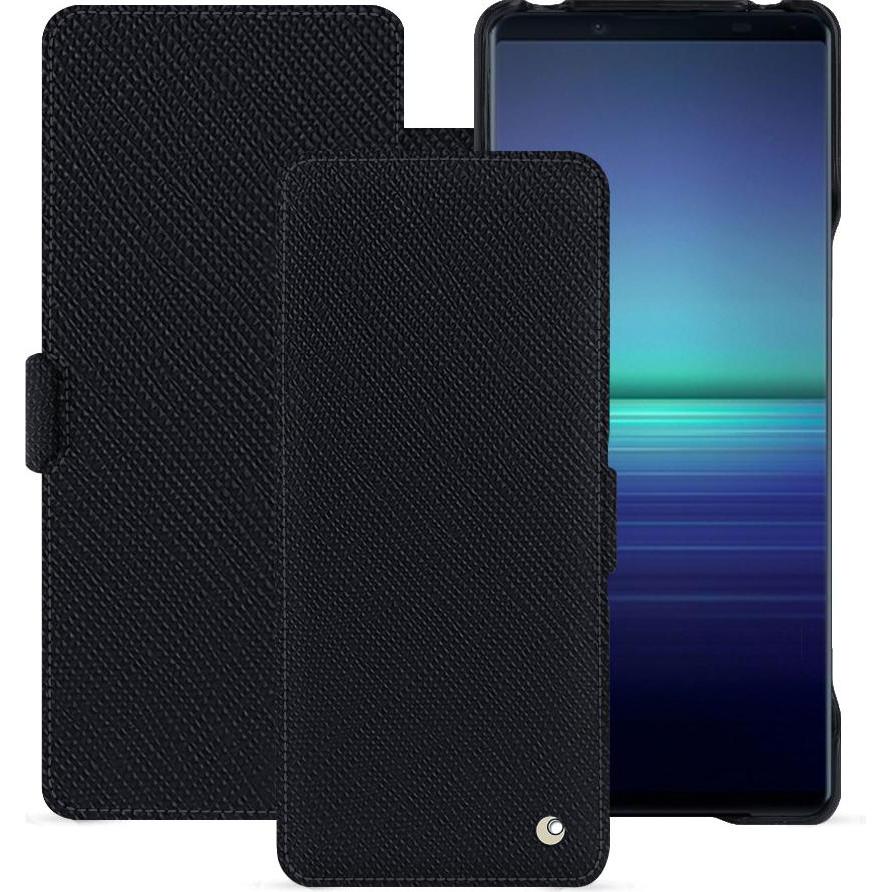 Noreve Lederschutzhülle horizontal (Sony Xperia 1 V), Smartphone Hülle, Schwarz