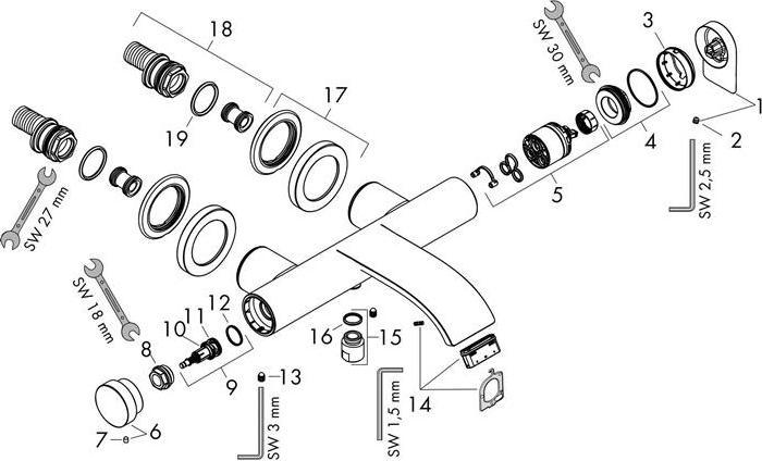 Produktbild hansgrohe VIVENIS Badearmatur, Aufputz, chrom