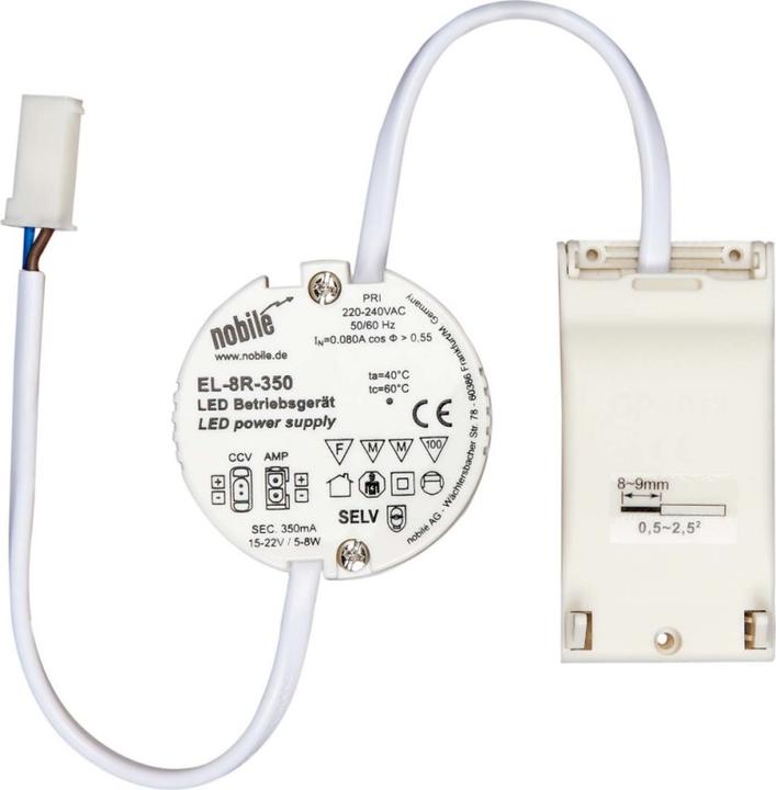 Immagine prodotto Nobile Trasformatore LED 5-8W 0,35A 22V n.dimmb IP20 Kstgeh dyn
