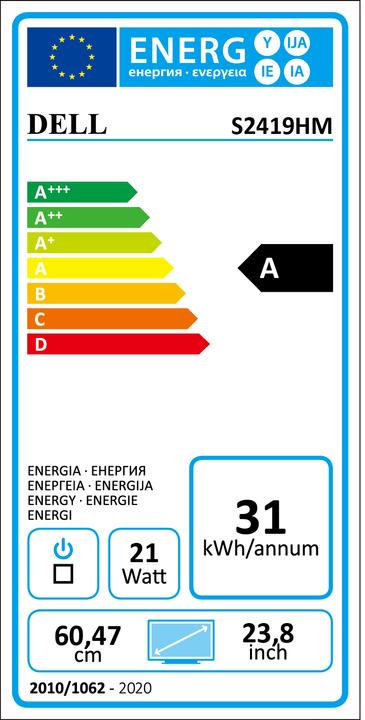 Energie-Label Dell S2419HM (1920 x 1080 Pixel, 23.80")