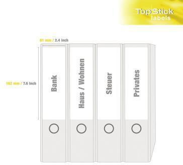 Produktbild TopStick TOP STICK Ordnerrcken-Etiketten, 192 x 61 mm, weiá