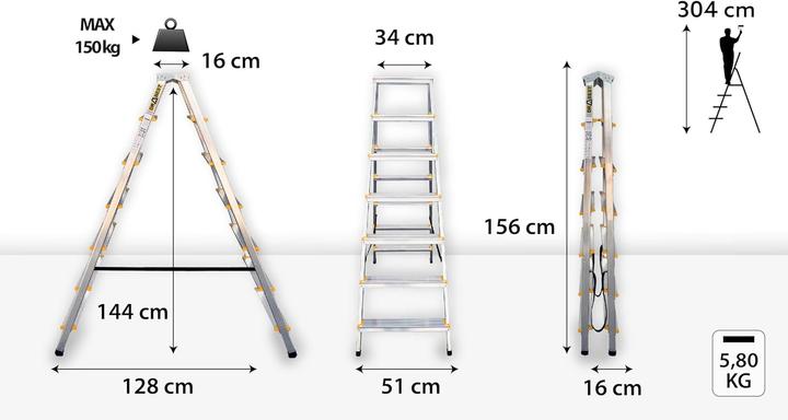 Actual product image Drabest Klapptrittleiter (Stile)