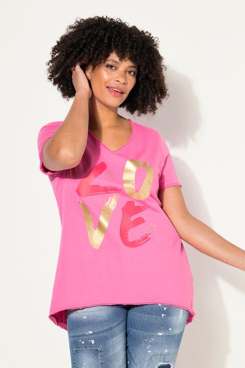 Produktbild Angel of Style T-Shirt, LOVE-Schriftzug, V-Ausschnitt, Halbarm (50)