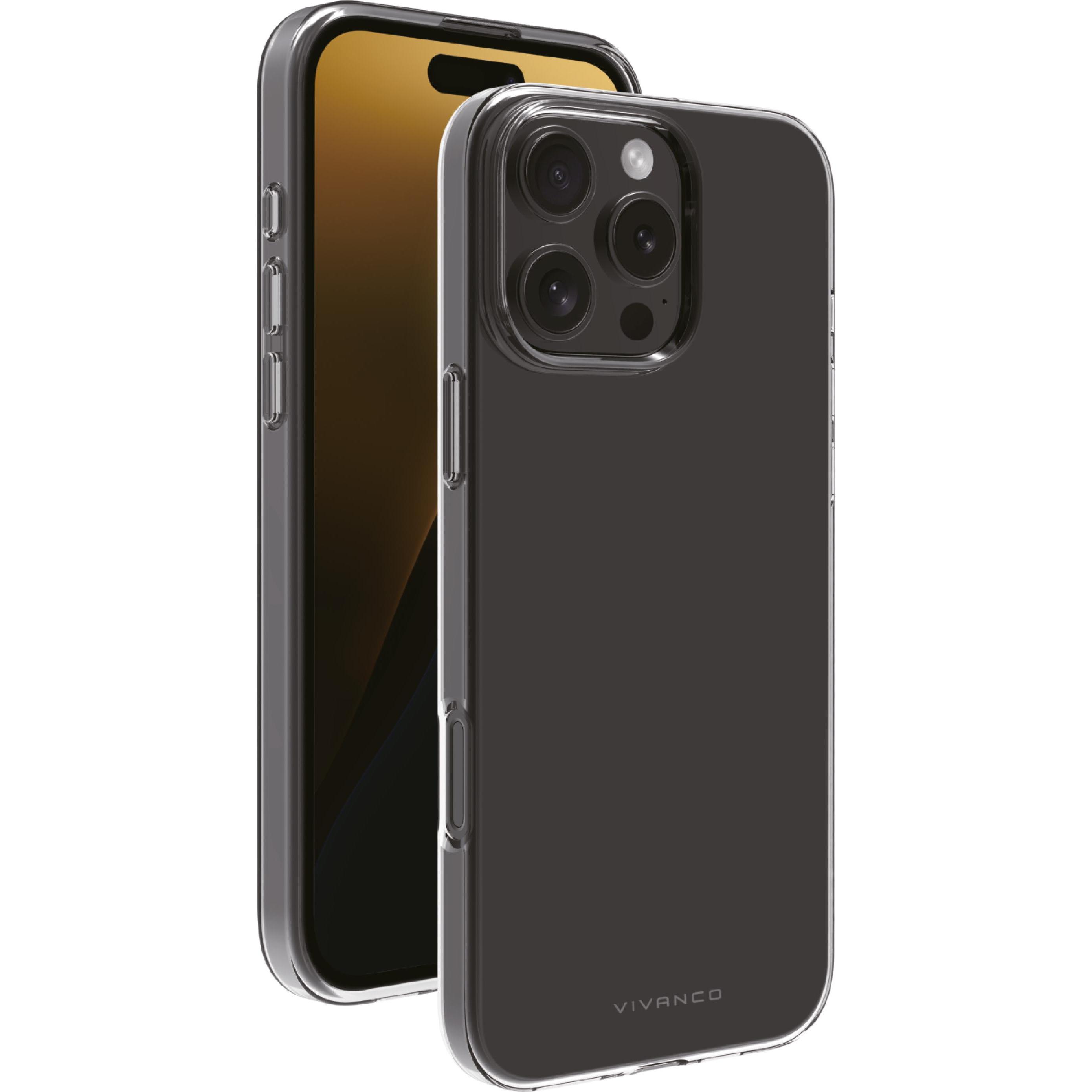 Vivanco SUPER SLIM Cover fuer iPhone 16 Pro Max, transparent (Apple iPhone 16 Pro Max), Smartphone Hülle, Transparent