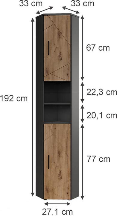 Produktbild Vicco Irma (33 x 33 x 192 cm)