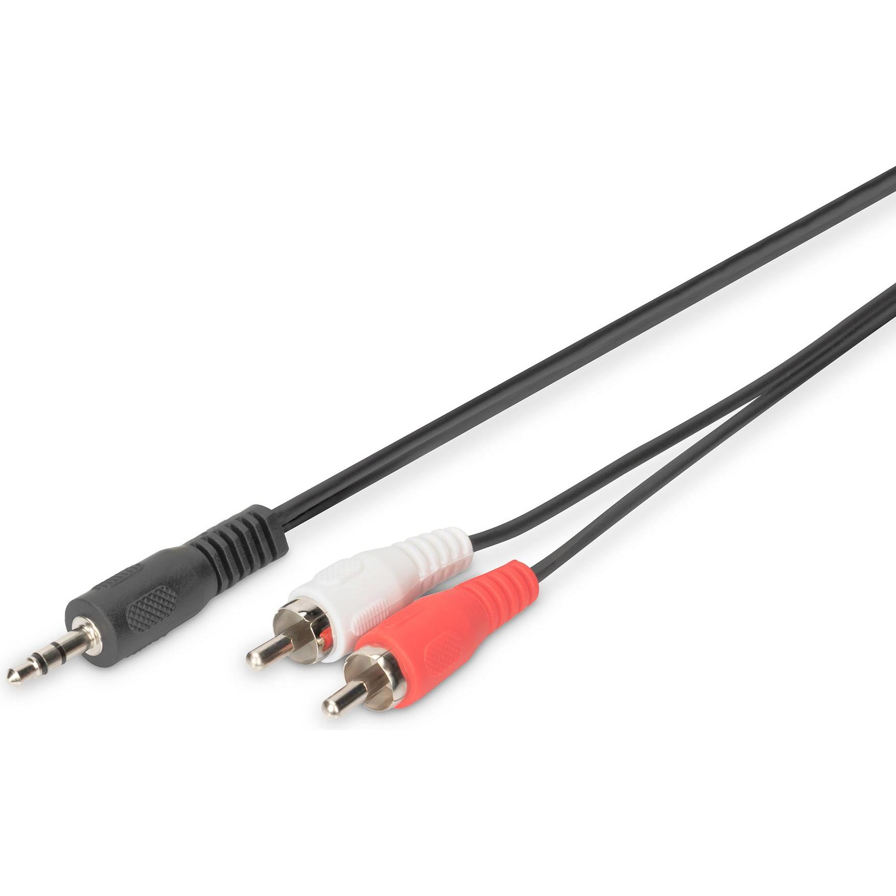Digitus ASSMANN Audio Adapterkabel stereo 3.5mm - 2x RCA 1,50m CCS 2x0.10/10 geschirmt M/M schwarz (1.50 m, 3.5mm Klinke...